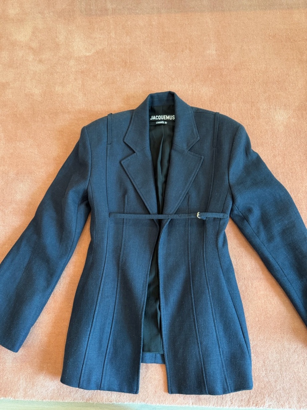 JACQUEMUS Navy Linen Blazer (34) - Picture 6 of 15